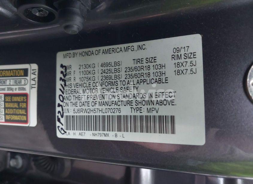 Photo 9 of 2017 Honda Cr-v EX (VIN 5J6RW2H57HL070276)