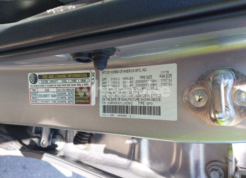 Photo 9 of 2018 Honda Cr-v LX (VIN 5J6RW5H37JL003912)