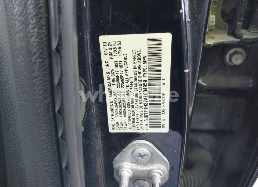 Photo 9 of 2010 Honda Accord CROSSTOUR EX (VIN 5J6TF1H37AL004959)