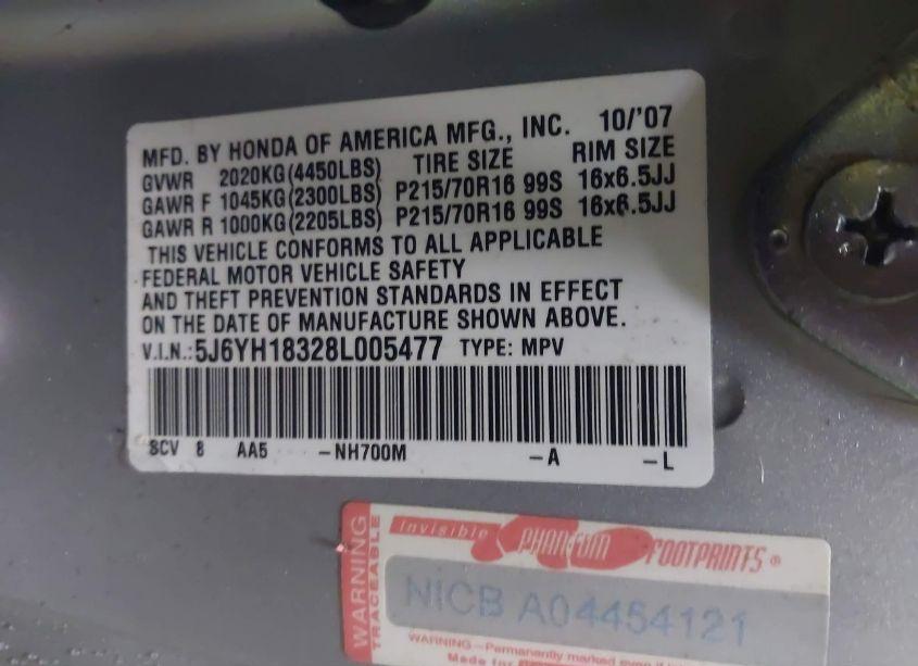 Photo 9 of 2008 Honda Element LX (VIN 5J6YH18328L005477)