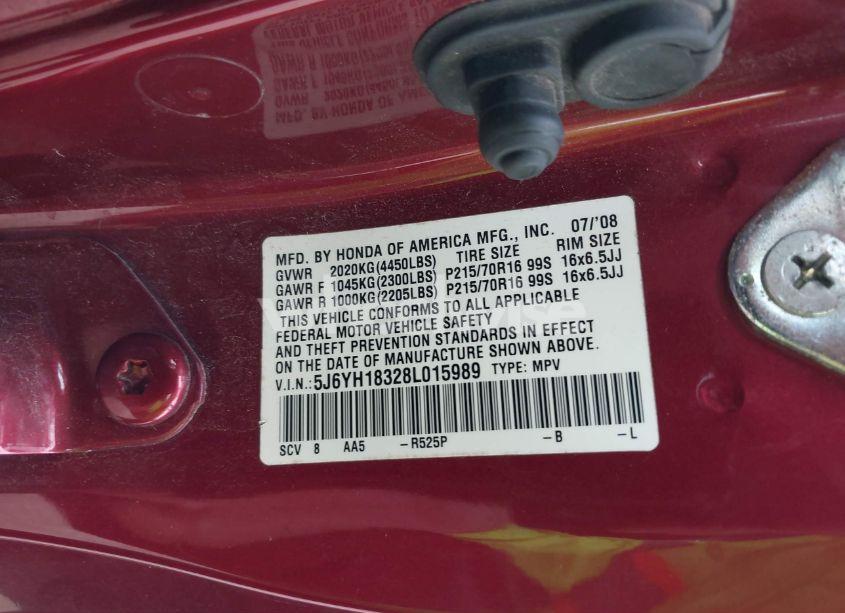 Photo 9 of 2008 Honda Element LX (VIN 5J6YH18328L015989)