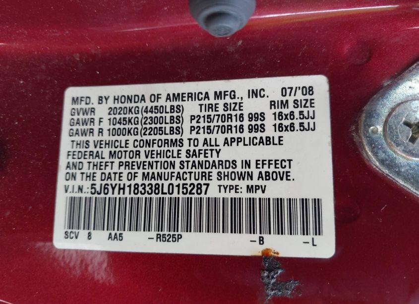 Photo 9 of 2008 Honda Element LX (VIN 5J6YH18338L015287)