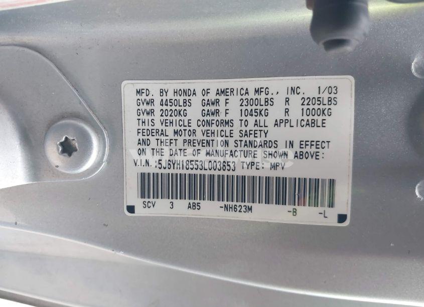 Photo 9 of 2003 Honda Element EX (VIN 5J6YH18553L003653)