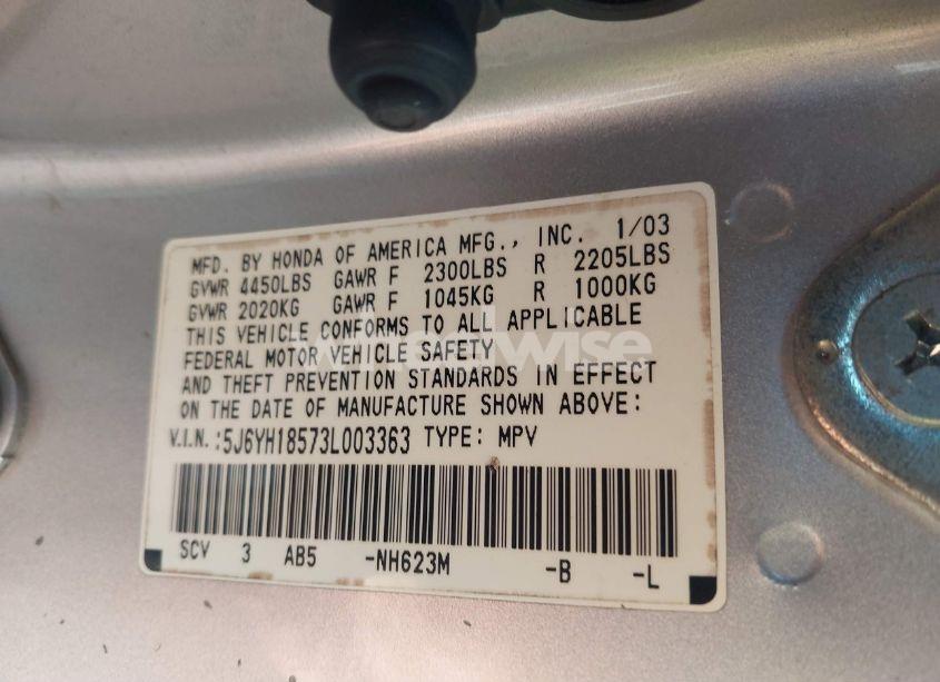 Photo 9 of 2003 Honda Element EX (VIN 5J6YH18573L003363)