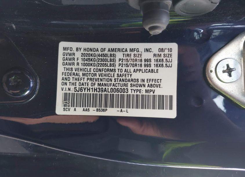 Photo 9 of 2010 Honda Element LX (VIN 5J6YH1H39AL006003)