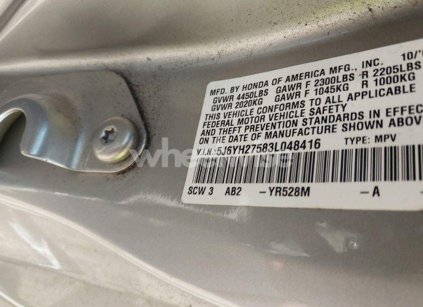 Photo 9 of 2003 Honda Element EX (VIN 5J6YH27583L048416)