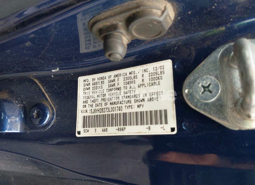 Photo 9 of 2003 Honda Element DX (VIN 5J6YH28273L001740)