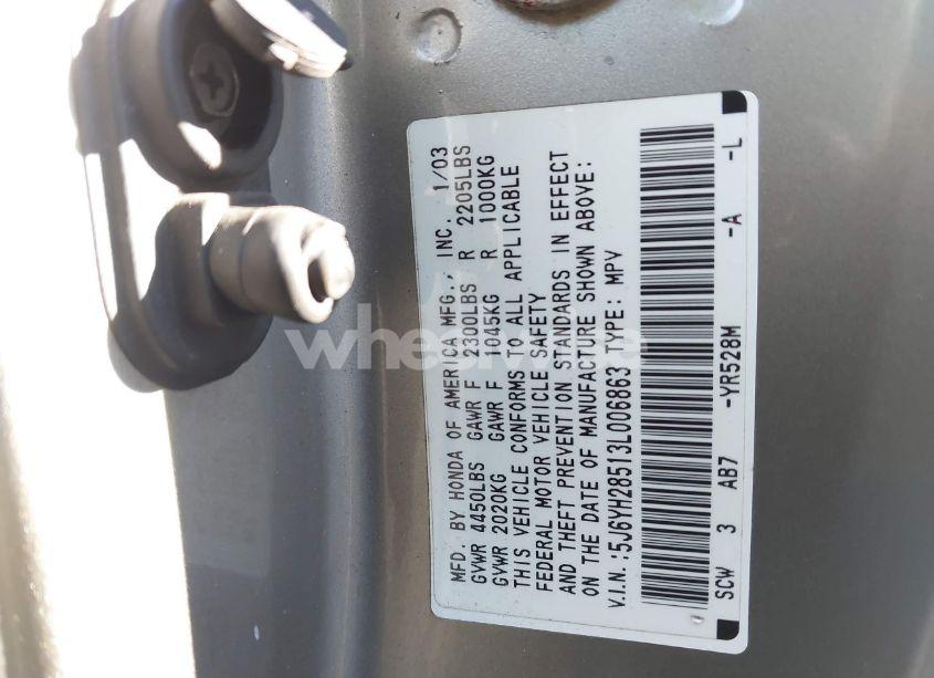 Photo 9 of 2003 Honda Element EX (VIN 5J6YH28513L006863)