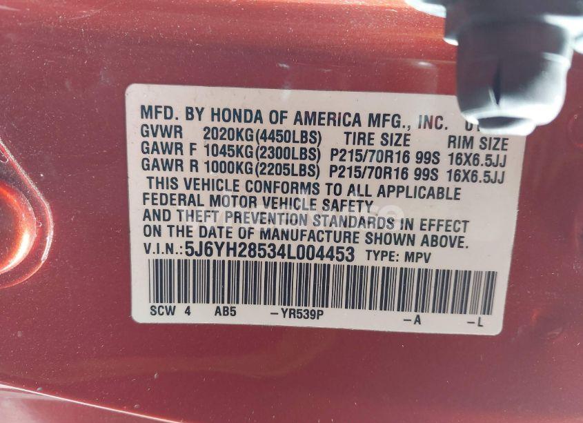 Photo 9 of 2004 Honda Element EX (VIN 5J6YH28534L004453)