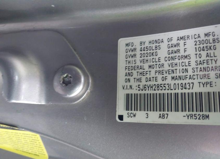 Photo 9 of 2003 Honda Element EX (VIN 5J6YH28553L019437)