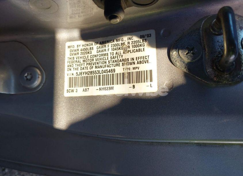 Photo 9 of 2003 Honda Element EX (VIN 5J6YH28553L045469)