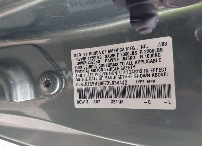 Photo 9 of 2003 Honda Element EX (VIN 5J6YH28573L034442)