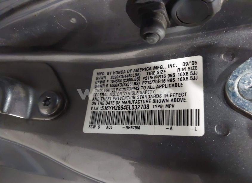 Photo 9 of 2005 Honda Element EX (VIN 5J6YH28645L032708)
