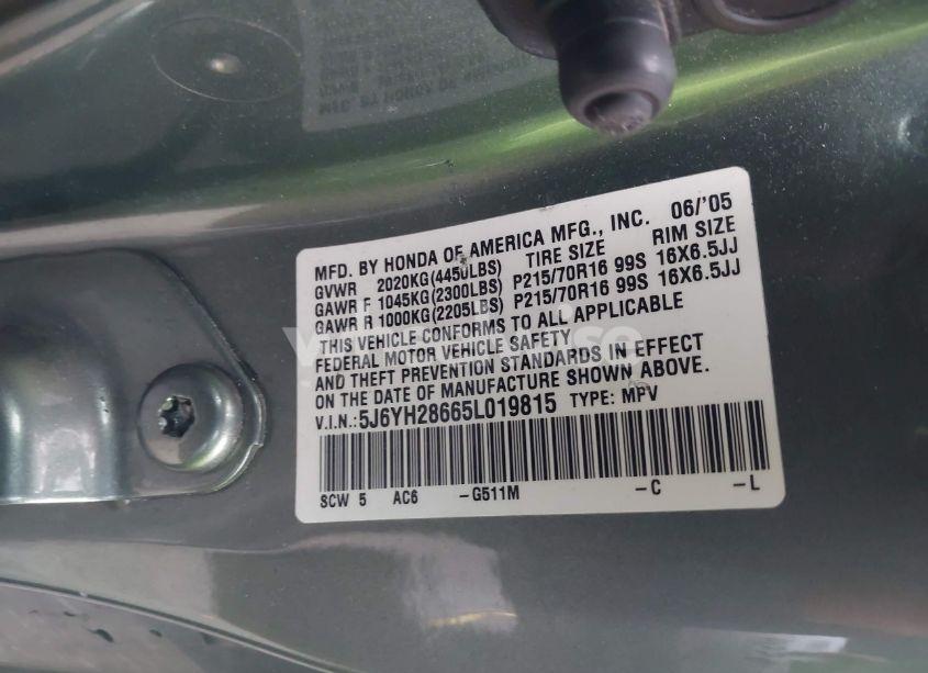 Photo 9 of 2005 Honda Element EX (VIN 5J6YH28665L019815)