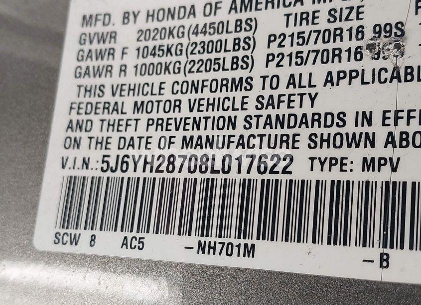 Photo 9 of 2008 Honda Element EX (VIN 5J6YH28708L017622)