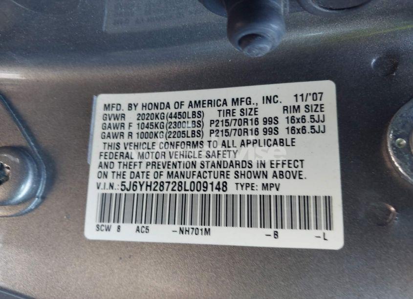 Photo 9 of 2008 Honda Element EX (VIN 5J6YH28728L009148)