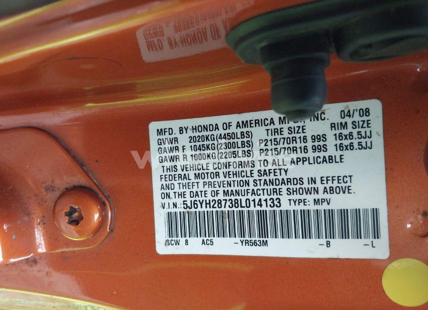 Photo 9 of 2008 Honda Element EX (VIN 5J6YH28738L014133)