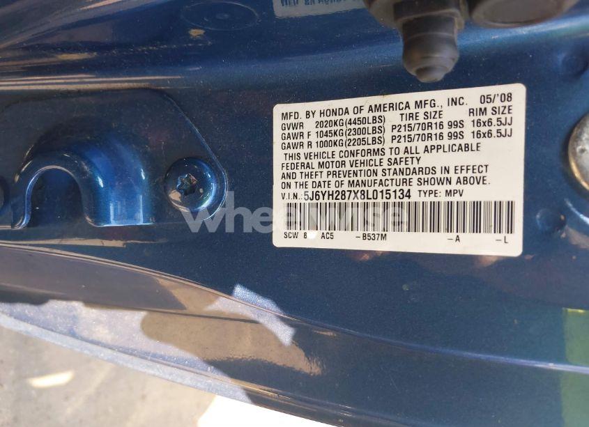 Photo 9 of 2008 Honda Element EX (VIN 5J6YH287X8L015134)