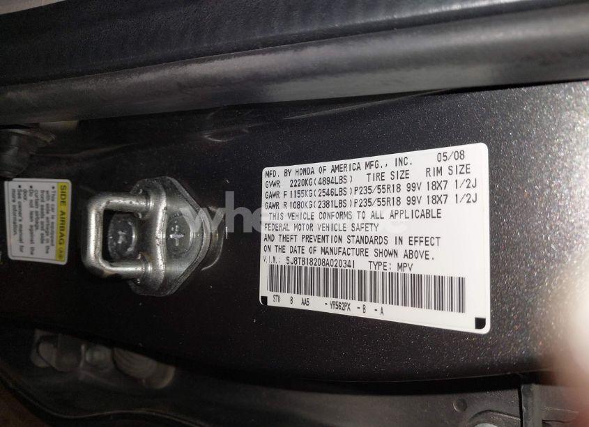 Photo 9 of 2008 Acura Rdx (VIN 5J8TB18208A020341)