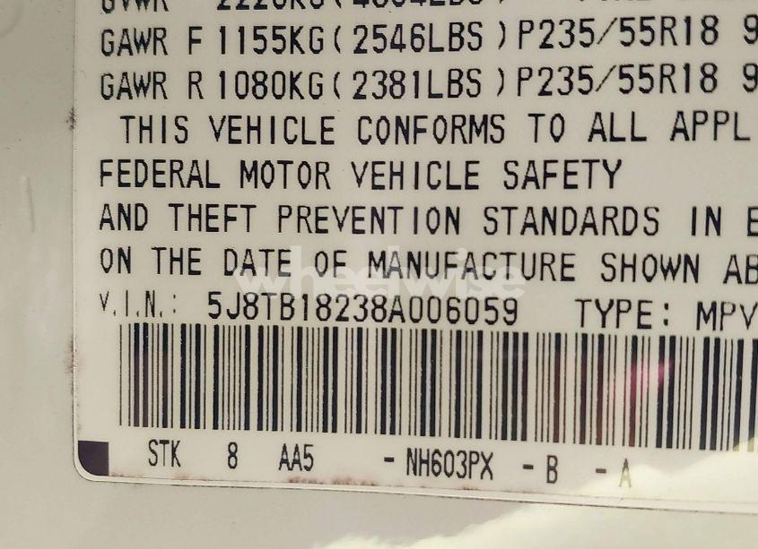 Photo 9 of 2008 Acura Rdx (VIN 5J8TB18238A006059)