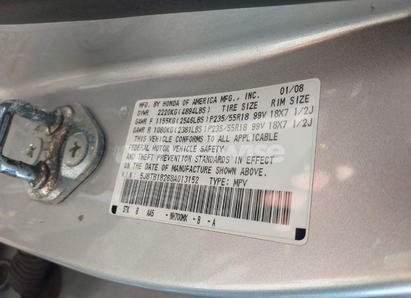 Photo 9 of 2008 Acura Rdx (VIN 5J8TB18268A013152)