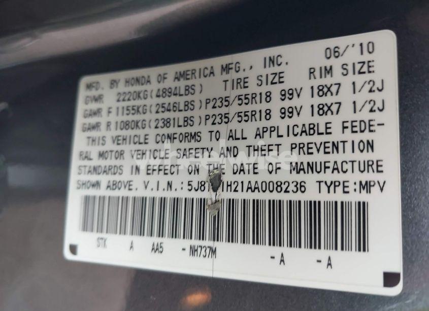 Photo 9 of 2010 Acura Rdx (VIN 5J8TB1H21AA008236)