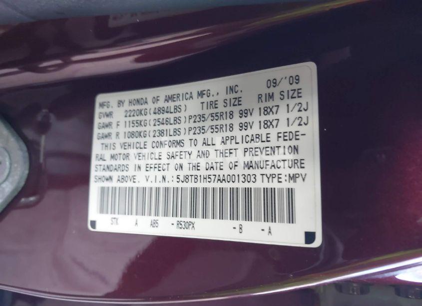 Photo 9 of 2010 Acura Rdx (VIN 5J8TB1H57AA001303)