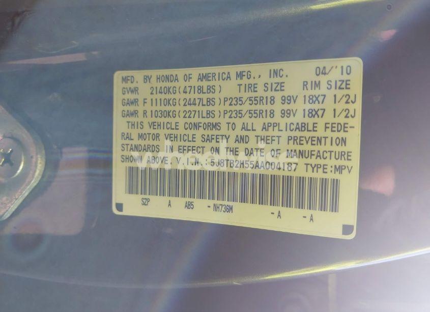 Photo 9 of 2010 Acura Rdx (VIN 5J8TB2H55AA004187)