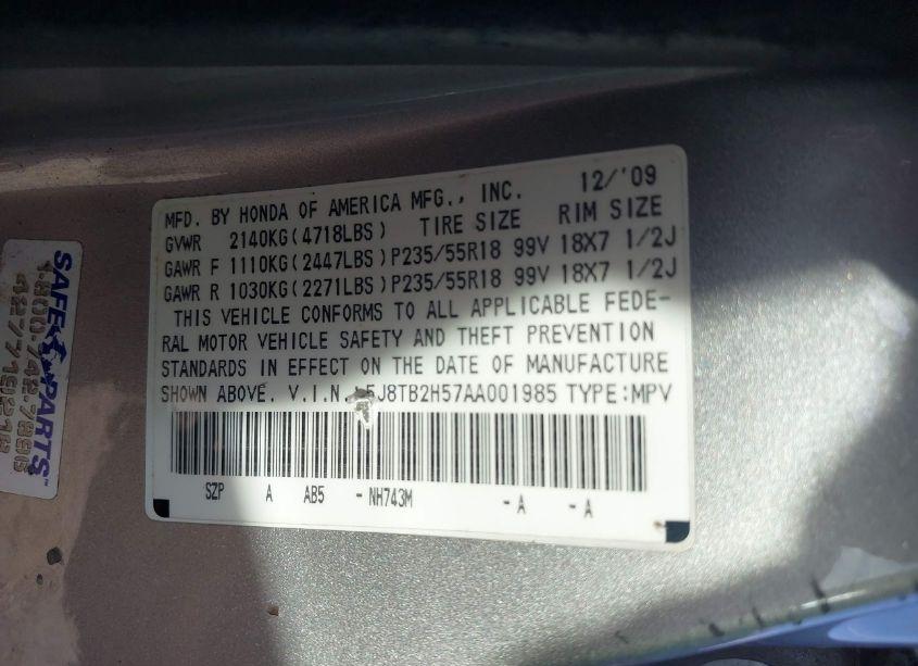 Photo 9 of 2010 Acura Rdx (VIN 5J8TB2H57AA001985)