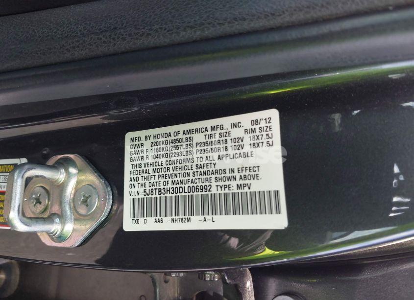 Photo 9 of 2013 Acura Rdx (VIN 5J8TB3H30DL006992)
