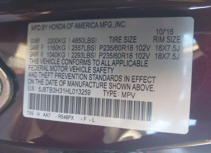 Photo 9 of 2017 Acura Rdx ACURAWATCH PLUS PACKAGE (VIN 5J8TB3H31HL013259)