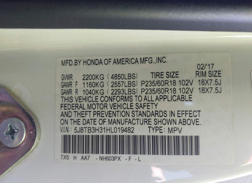 Photo 9 of 2017 Acura Rdx ACURAWATCH PLUS PACKAGE (VIN 5J8TB3H31HL019482)