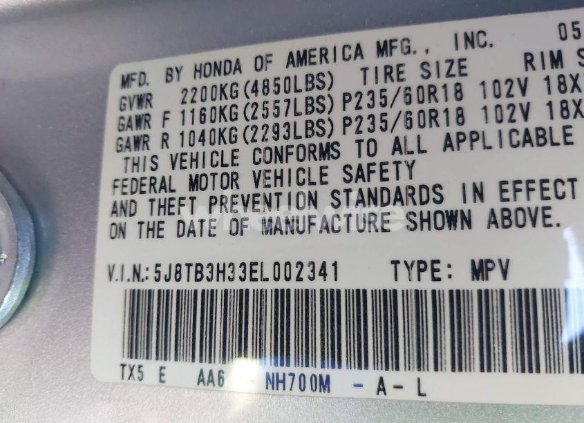 Photo 9 of 2014 Acura Rdx (VIN 5J8TB3H33EL002341)