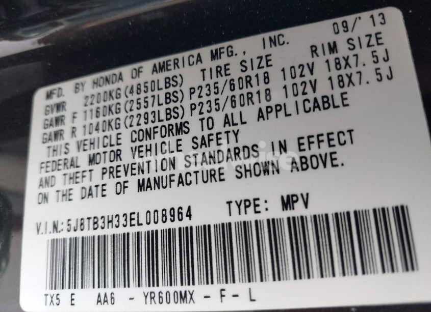 Photo 9 of 2014 Acura Rdx (VIN 5J8TB3H33EL008964)