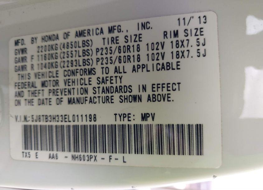 Photo 9 of 2014 Acura Rdx (VIN 5J8TB3H33EL011198)