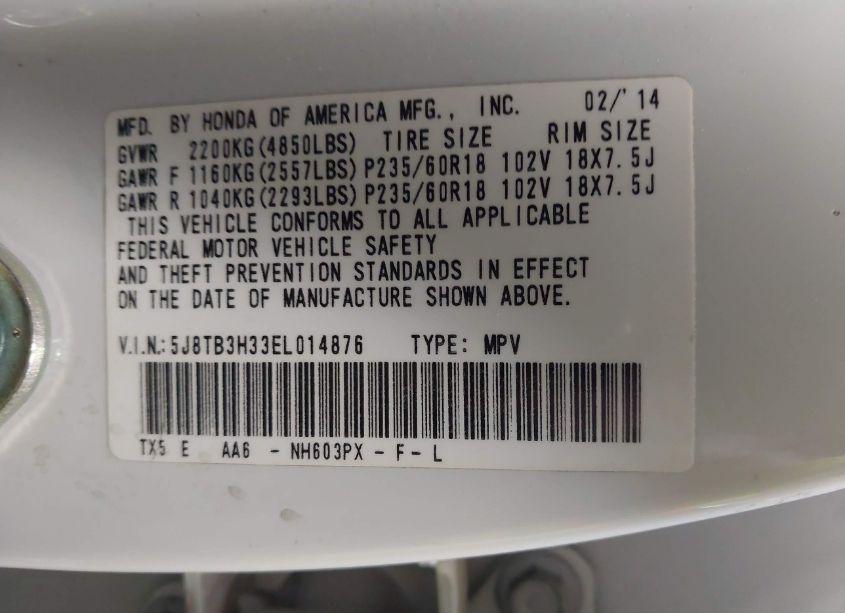 Photo 9 of 2014 Acura Rdx (VIN 5J8TB3H33EL014876)