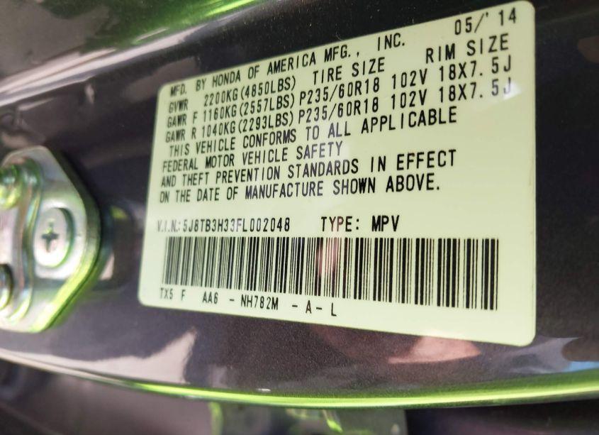 Photo 9 of 2015 Acura Rdx (VIN 5J8TB3H33FL002048)