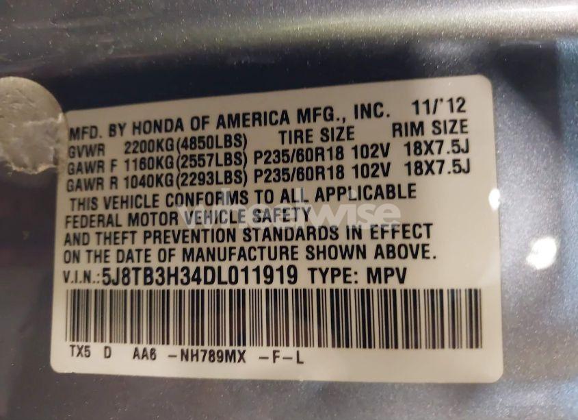 Photo 9 of 2013 Acura Rdx (VIN 5J8TB3H34DL011919)