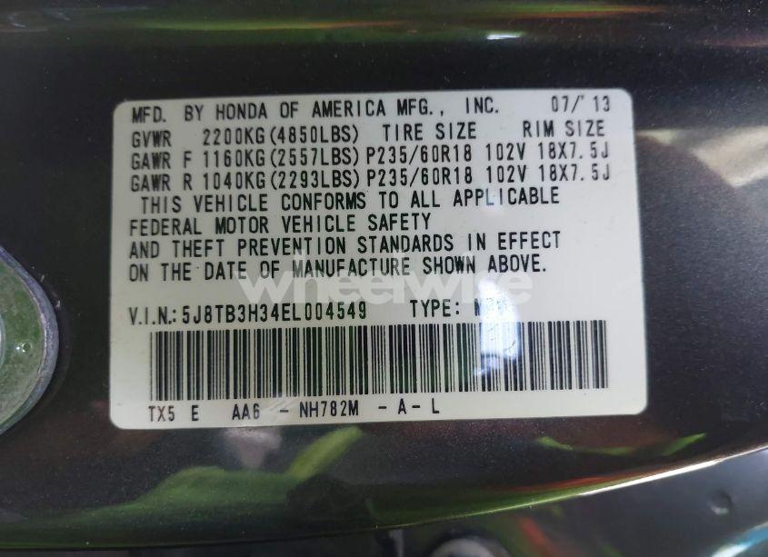 Photo 9 of 2014 Acura Rdx (VIN 5J8TB3H34EL004549)