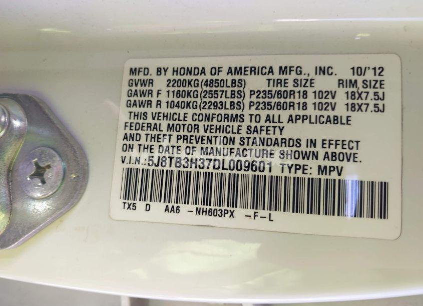 Photo 9 of 2013 Acura Rdx (VIN 5J8TB3H37DL009601)