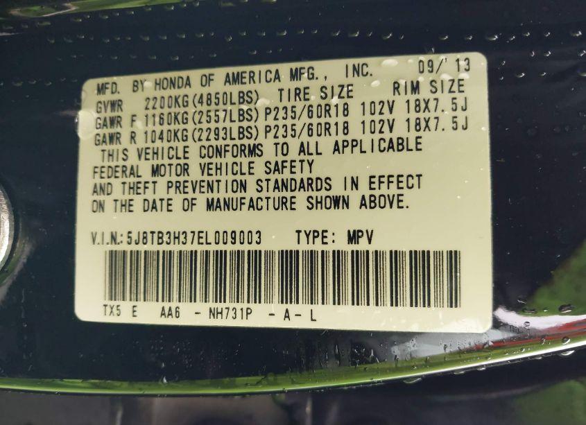 Photo 9 of 2014 Acura Rdx (VIN 5J8TB3H37EL009003)