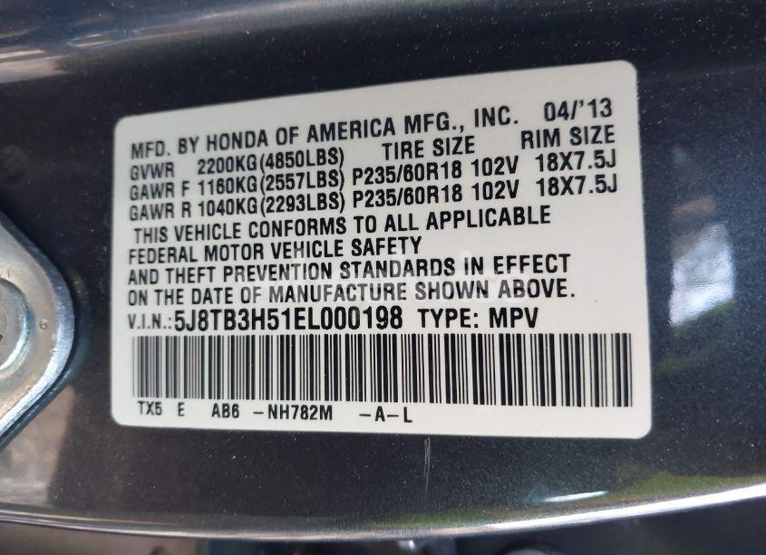 Photo 9 of 2014 Acura Rdx (VIN 5J8TB3H51EL000198)