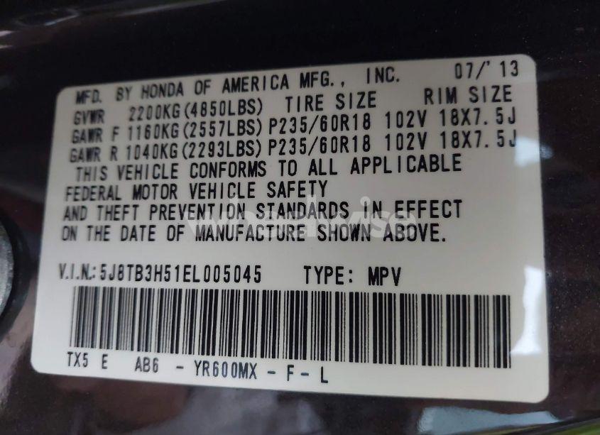 Photo 9 of 2014 Acura Rdx (VIN 5J8TB3H51EL005045)