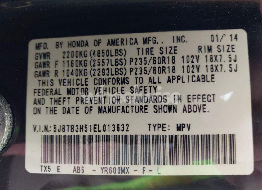 Photo 9 of 2014 Acura Rdx (VIN 5J8TB3H51EL013632)