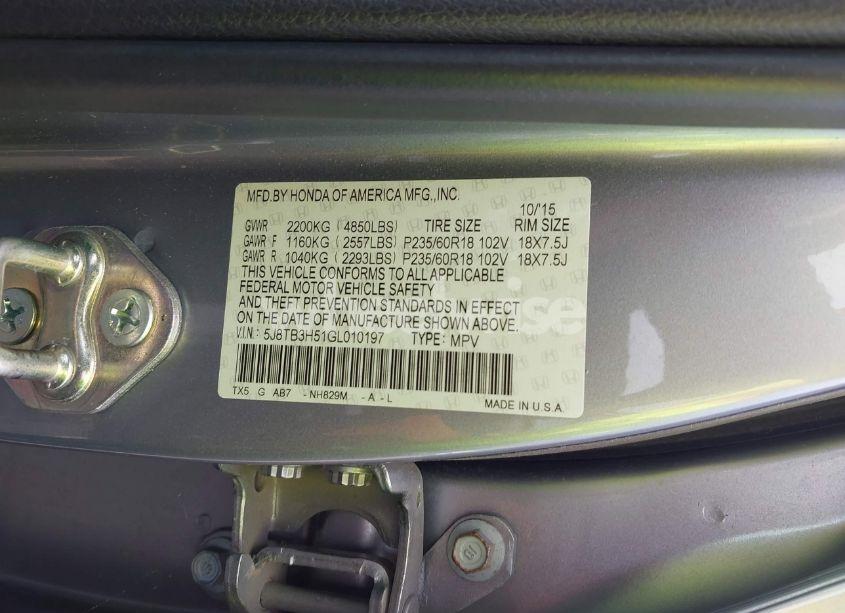 Photo 9 of 2016 Acura Rdx TECHNOLOGY ACURAWATCH PLUS PACKAGES/TECHNOLOGY PACKAGE (VIN 5J8TB3H51GL010197)