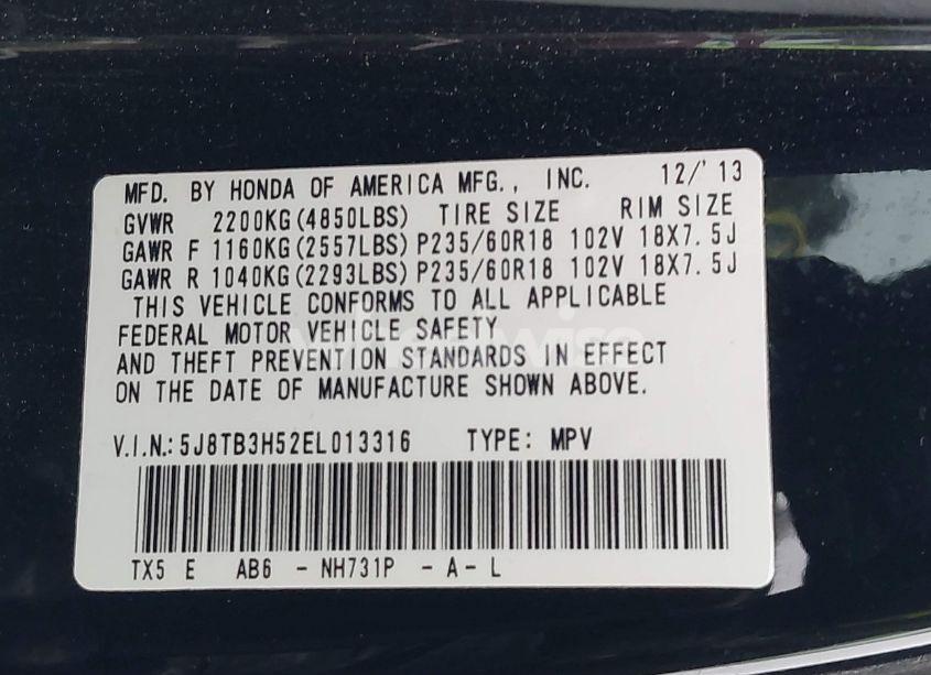 Photo 9 of 2014 Acura Rdx (VIN 5J8TB3H52EL013316)