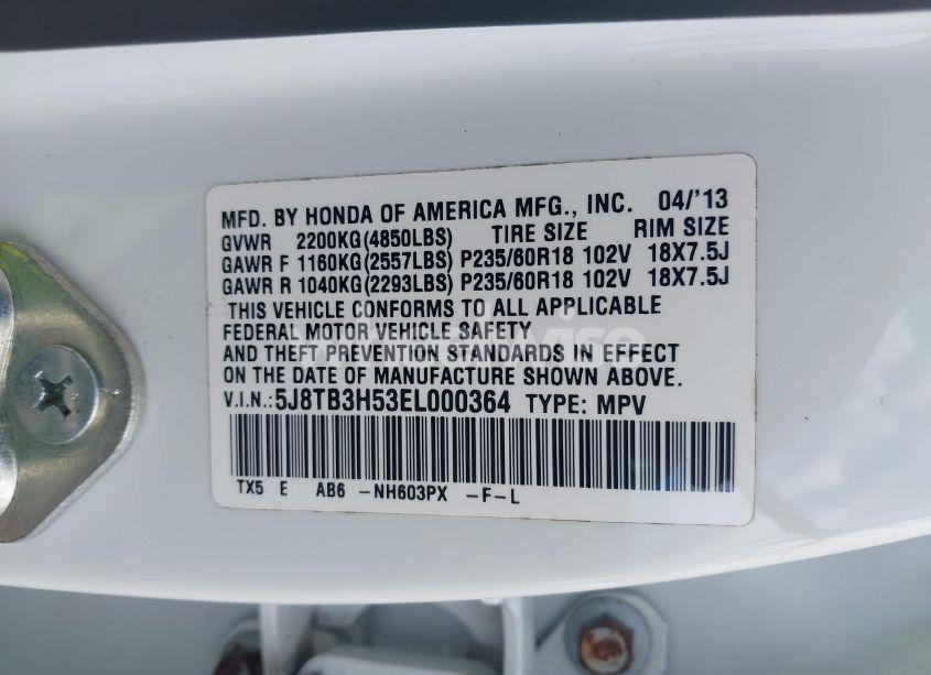 Photo 9 of 2014 Acura Rdx (VIN 5J8TB3H53EL000364)