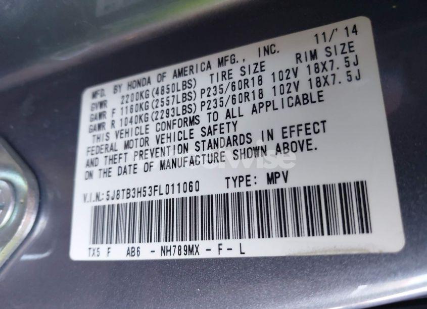 Photo 9 of 2015 Acura Rdx N/A (VIN 5J8TB3H53FL011060)