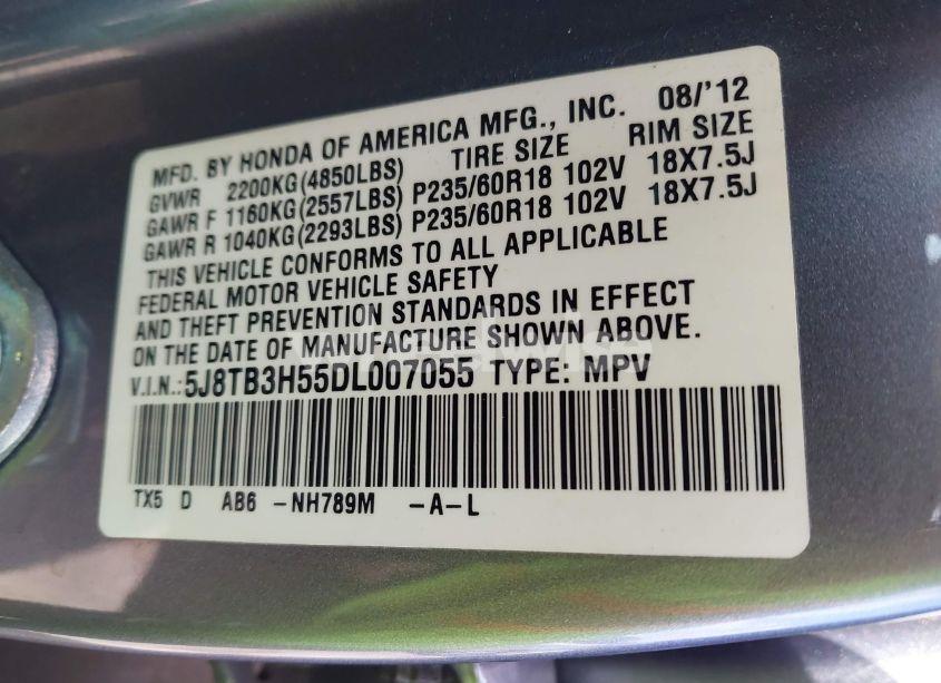 Photo 9 of 2013 Acura Rdx (VIN 5J8TB3H55DL007055)