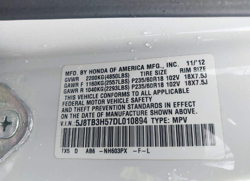 Photo 9 of 2013 Acura Rdx (VIN 5J8TB3H57DL010894)